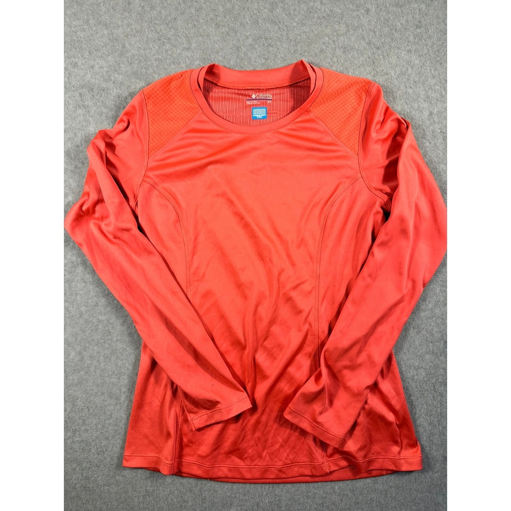 Columbia Freezer Coil Long Sleeve Athletic Shirt Womens Small Coral Orange XL